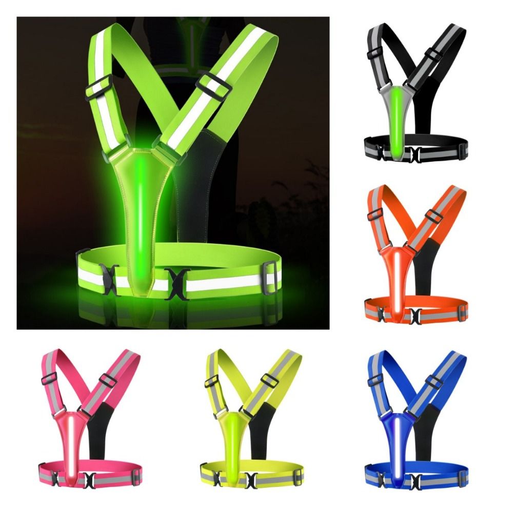 Running Visibility Gear - USB Rechargeable LED Reflective Vest High